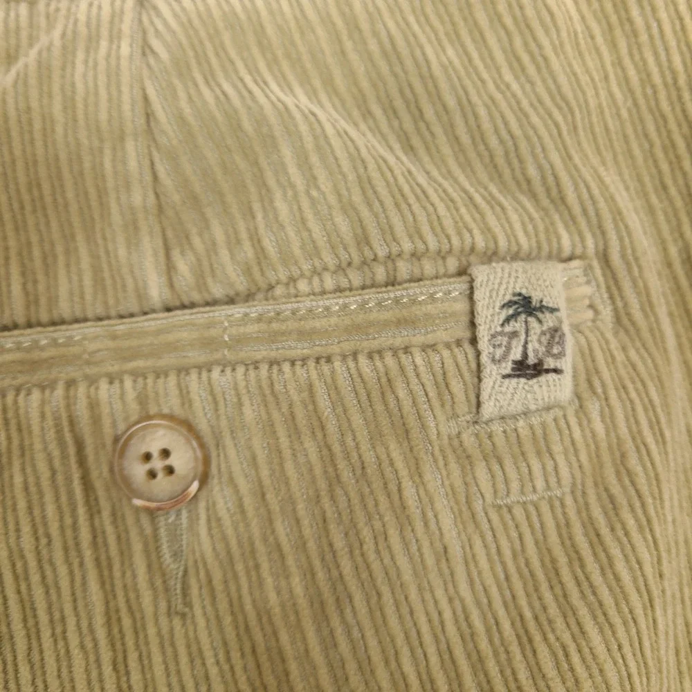 Tommy Bahama Pants Mens 35x32 Brown‎ Tan Silk Blend Corduroy Flat Front Chino